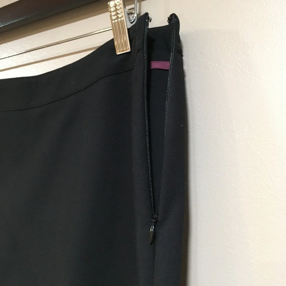 G.H. Bass Flared Midi Skirt Womens 6 Black‎ Classic Professional Capsule Stretch